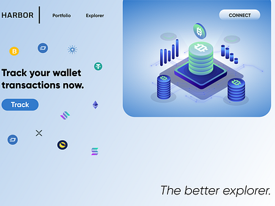 Wallet Transaction Website Landing Page blue blue website design fintech landing page trabsactions ui ui design website website design website landing