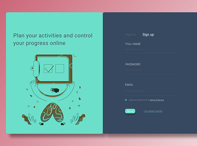 TO-DO-LIST sign up page_desktop figma graphic design ui uiux