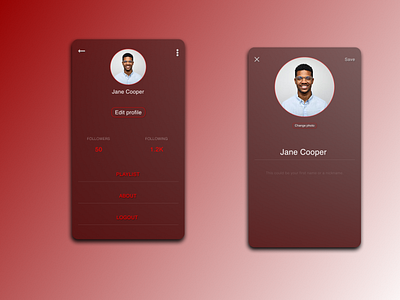 Music App - user profile app app figma graphic design screen ui uiux ux