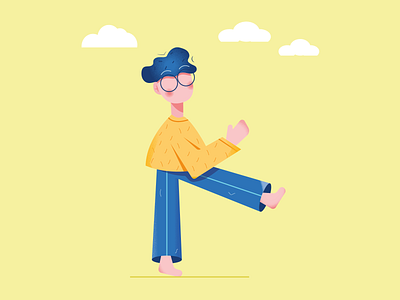 flat illustration of a free guy