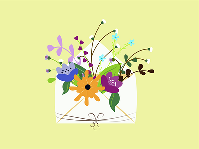 envelope with flowers