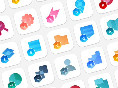 Product icons for Gems Development