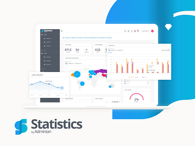Adminian Statistics admin adminian charts dashboard data visualisation e commerce prototype saas statistics web web app