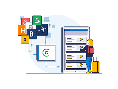 Illustration for the Hotel Connectivity Platform booking integration online travel agent saas