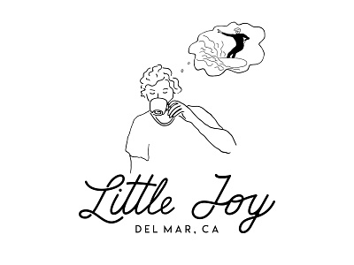 Little Joy Del Mar brand collateral coffee graphic commercial graphic design graphic design illustration product graphic surf surf aesthetic t shirt graphic typography