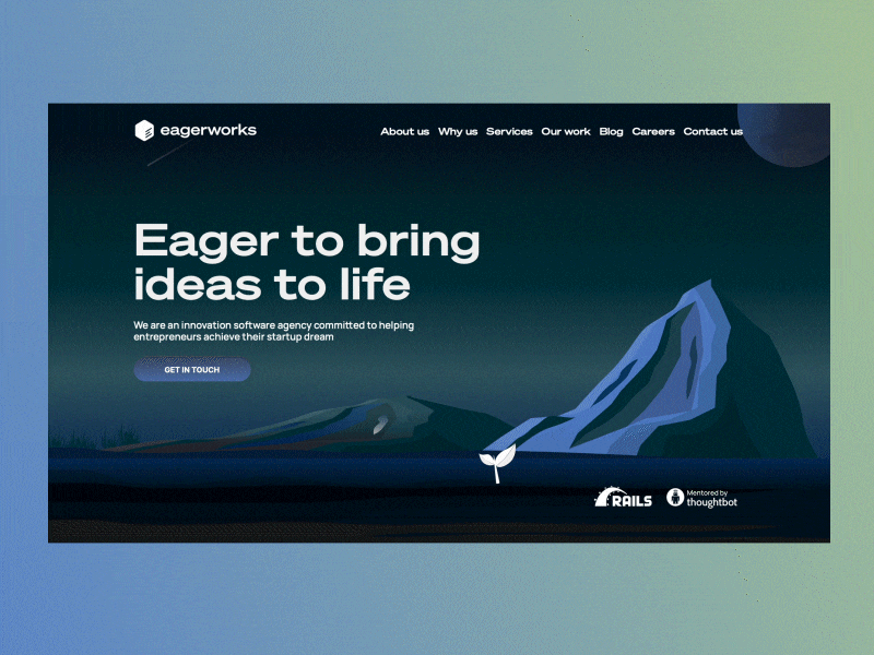 Eagerworks | Website brand design design design studio desktop innovation mobile software agency space ui ui design user experience ux web design website
