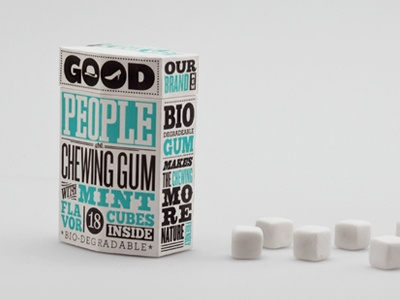 Good People Gum branding packaging retro typography