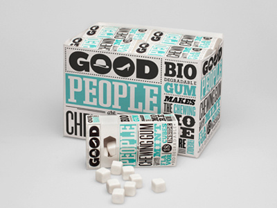 Good People display box branding packaging retro typography