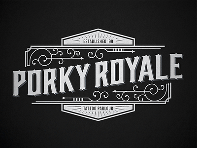 Porky Royale Tattoo Logotype brand branding identity logo logotype print