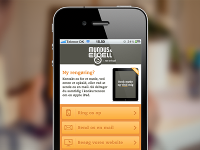 Mundus & Engell mobile website iphone mobile web webdesign website