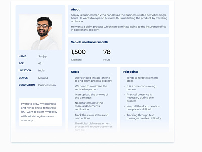 Persona for Insurance Claim Experience persona persona creation ux ux persona