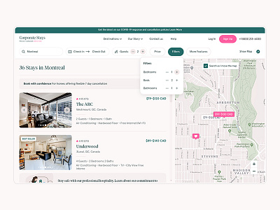 Corporate Stays -Listings page- apartments apartments for rent design destinations homepage homepage design housing landingpage listing page listings rent apartments rentals stays web design webdesign website website design