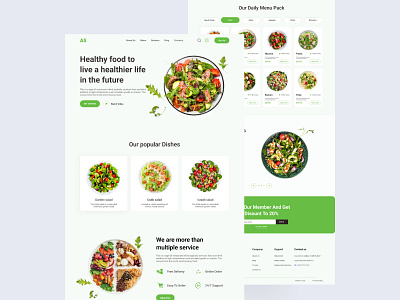 Food Restaurant Website Design UI