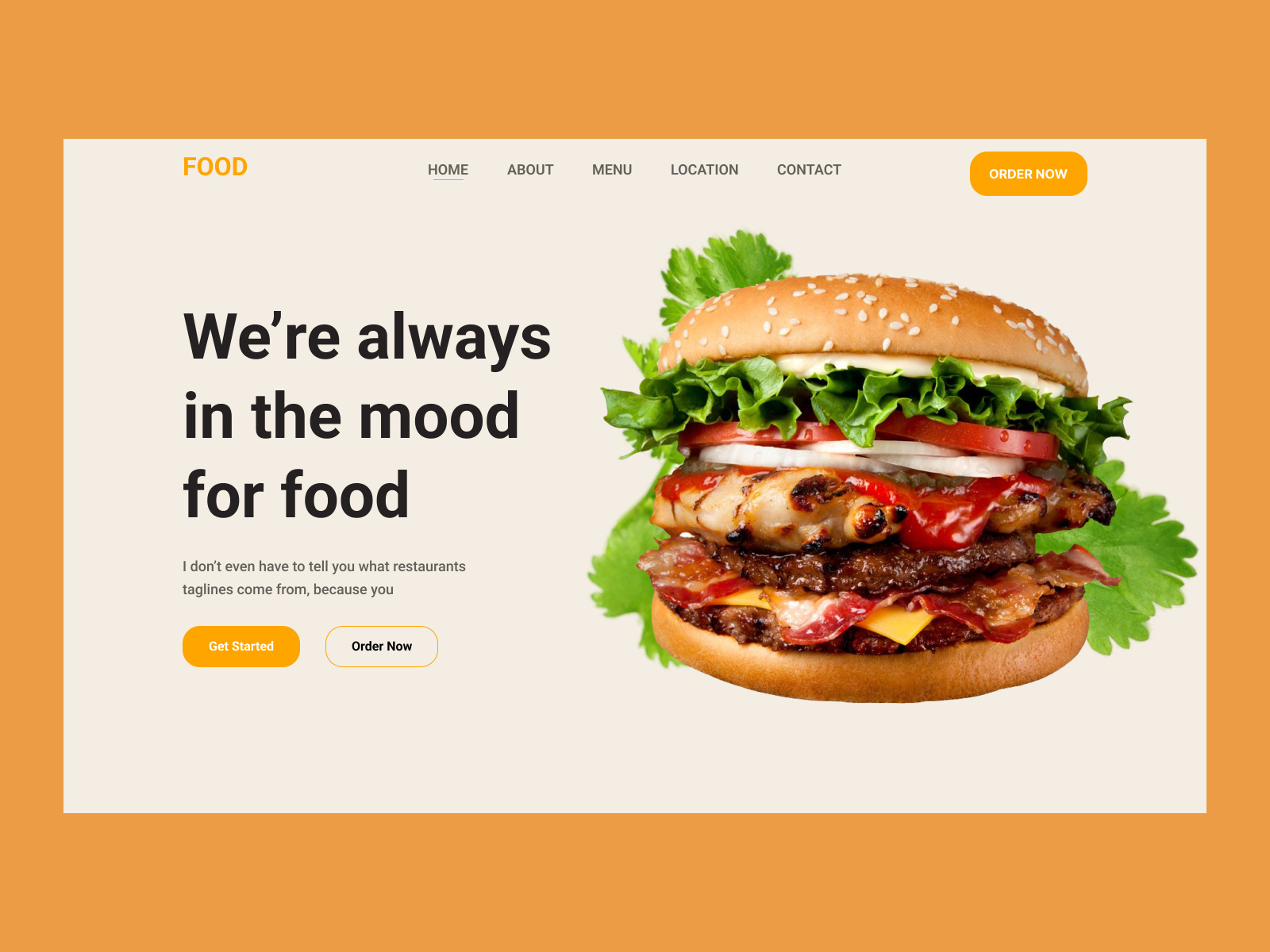 Restaurant, food Web Landing Page by Arif Hossain on Dribbble