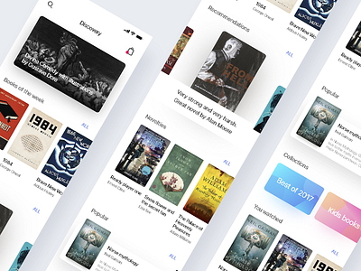 Book store App Concept adobe app book interface ios minimal prototype social ui ux xd