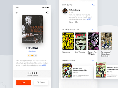 The concept of the app bookstore, page card books