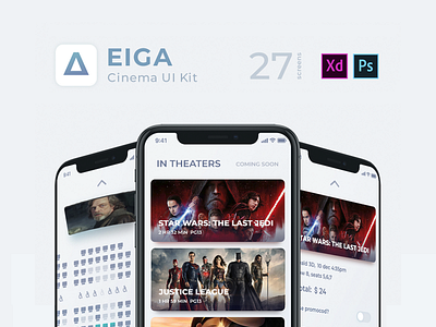 EIGA Cinema UI KIt app application but cinema ios kit mobile movie seat select ticket ui