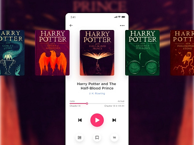 Concept audio book player screen