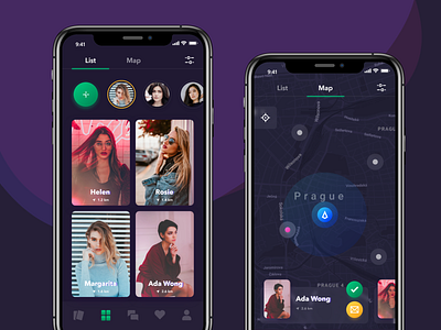 The Dating App UI Kit app dating interface list maps