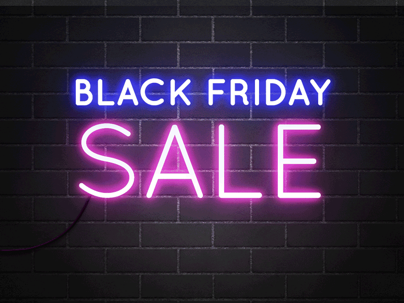 Black Friday Sale Neon Sign animation black friday sale design gif neon art neon sign