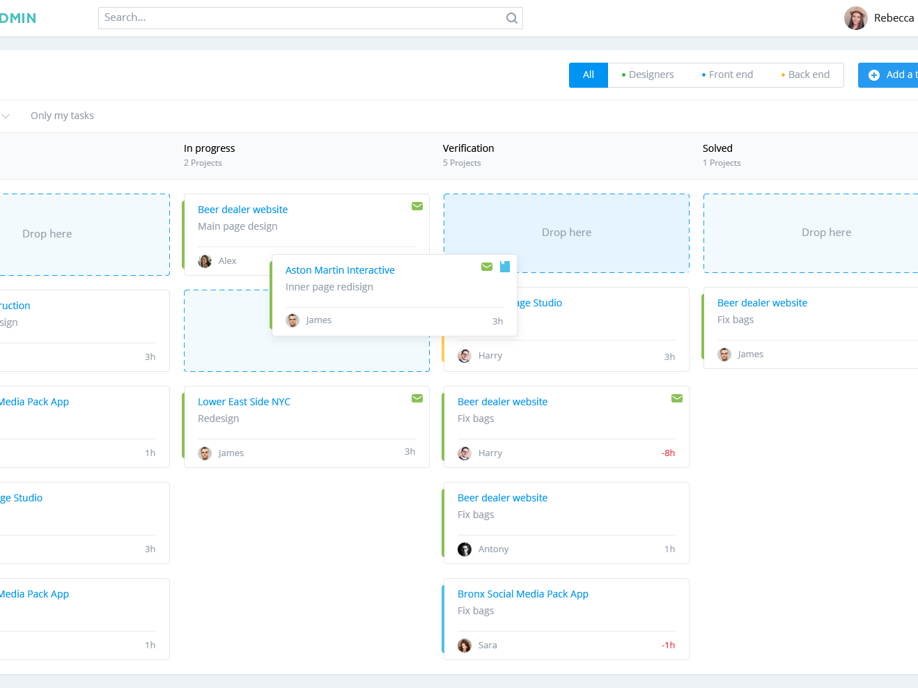 Kanban Board by Elementar Labs on Dribbble