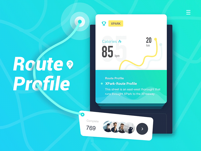 Run — Route Profile2 ae card fitness map ps run sketch