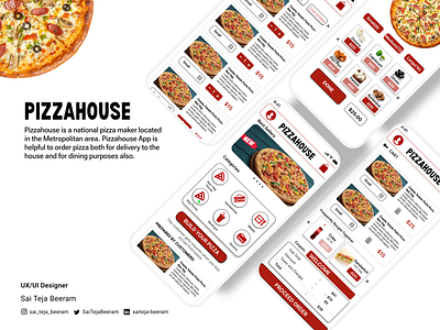 Pizzahouse Application Design delivery app empathy mapping food food delivery pizza app ui user research ux uxdesign