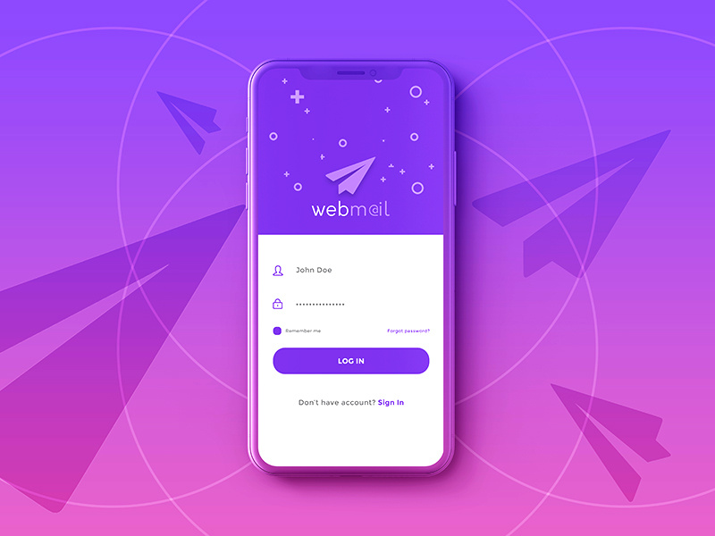 Webmail Login Screen UI UX Design by Nilesh Mistry on Dribbble