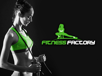 Fitness Factory Logo Design brand branding creative design factory fitness graphic green gym logo mockup