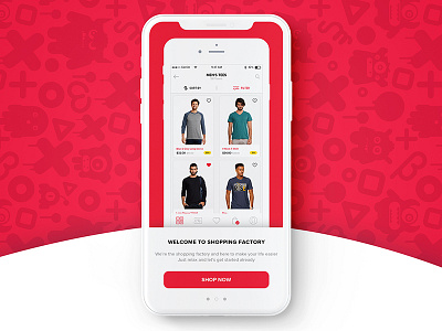 Online Shopping iPhone Application Welcome Screen UI/UX Design
