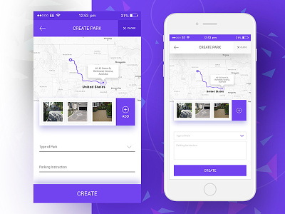 iPhone App Design | iOS UI,UX interface Design app gps ios iphone7 maps mobile mockup navigation parking prototype wireframe