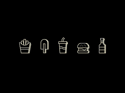Fast food icons branding design fast food icons industrial set vector