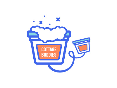 Cottage Buddies Logo branding buddies cottage design graphic design icon illustration logo team vector