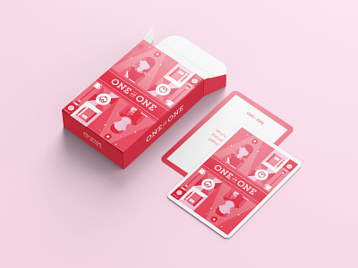 One on One Playing Cards branding cards conversation deck design graphic design icon internal branding office one on one packaging playing print