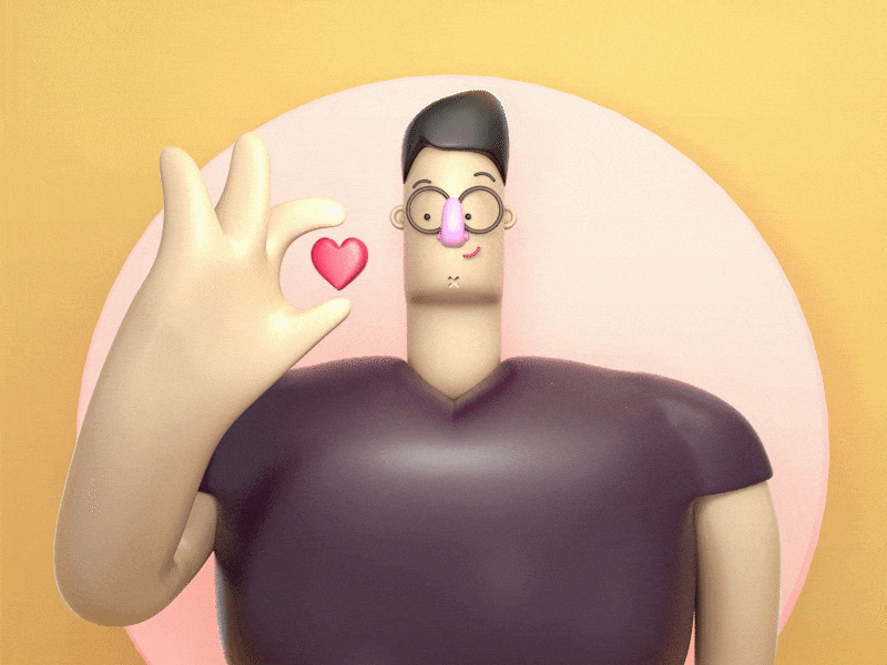 Alfredo 3D character 3d animation 3dsmax animation character character design cinema4d design heart smile