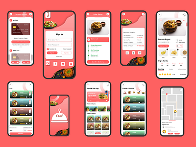 Food Ordering Application app design graphic design illustration ui ux
