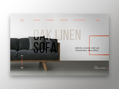 Nutsandwoods furniture - web page concept concept design flat furniture interior design minimal sofa ui ux web