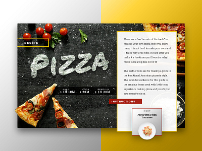 Food: Pizza Recipe concept design flat food menu pizza recipe restaurant ui ux web