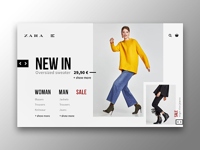 Zara - Online shop clothes concept design fashion flat shop store ui ux web zara