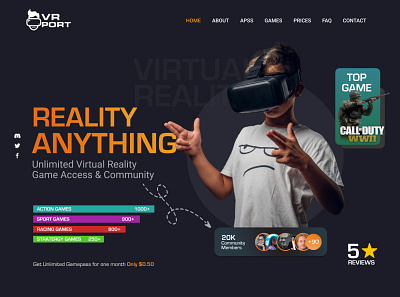 VR Gaming Community Modern UI Design 2023 brandslick figma gaming website graphic design ui ux