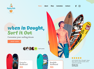 Surf Board Company Web UI Design - eCommerce adobe xd branding brandslick design figma logo package design poster print design ui user interface web design web development website