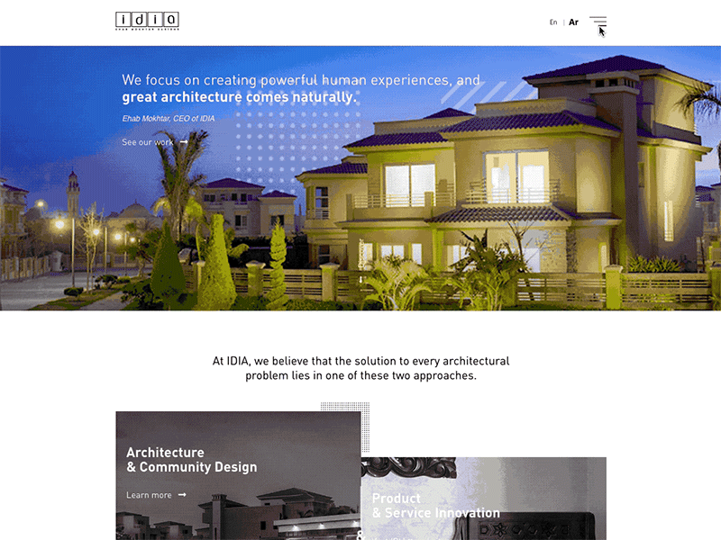 IDIA Website - Menu Animation full screen menu animation css3 website javascript css web animation design web design ux ui