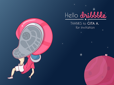 Hello Dribbble! first shot illustration soccer space