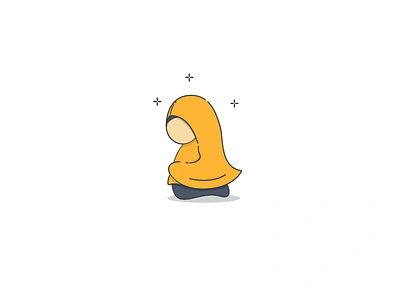 Yellow Hijab adobeillustrator hijab icon illustration moslem