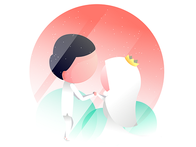 Happy 1st Anniversary anniversary gradient illustration inkscape wedding wedding design