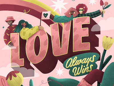 LOVE WINS community illustration lgbt lgbtq love is love love wins loveislove
