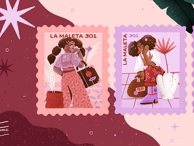 LA MALETA illustration package design packaging stamp stamp illustration stamps store vintage