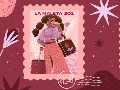 LA MALETA 301 character design fashion fashion illustration illustration illustrator stamp stamp design vintage