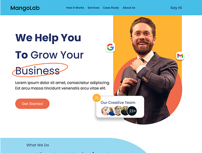 MangoLab Digital Agency Landing Page UI Design branding design illustration landing page ui ux web