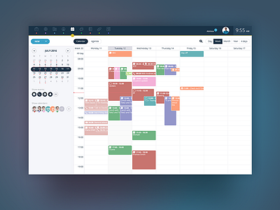 Calendar calendar clean ui desktop events icons interface organiser ui users ux week